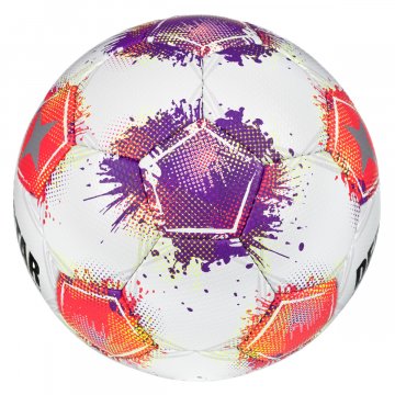 Derbystar Bundesliga Brillant TT v25 Fußball, weiß/violett/rot