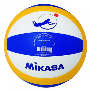 Mikasa Beach Champ VXT 30 Beachvolleyball, gelb/blau/weiß