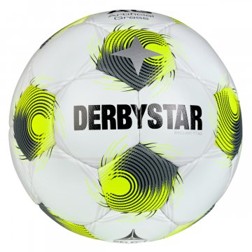 Derbystar Brillant TT AG v25 Fußball, weiß/gelb/grau