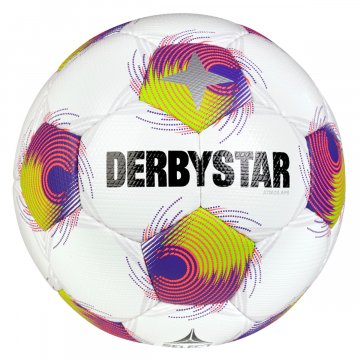 Derbystar Atmos APS v25 Fußball, weiß/violett/gelb
