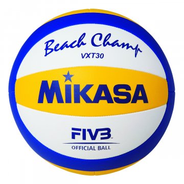 Mikasa Beach Champ VXT 30 Beachvolleyball, gelb/blau/weiß
