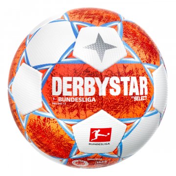 Derbystar Bundesliga Brillant TT v21 Fußball, weiß/orange/blau