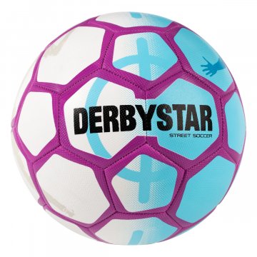 Derbystar Street Soccer Fußball, weiß/blau/lila