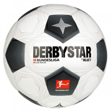 Derbystar Bundesliga Brillant Replica Classic v23 Fußball, weiß/schwarz