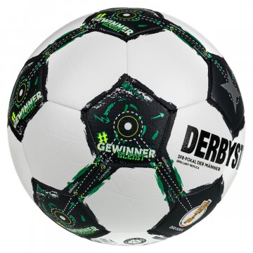 Derbystar DFB-Pokal Brillant Replica v25 Fußball, weiß/schwarz/grün