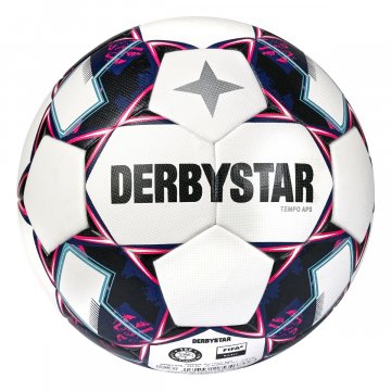 Derbystar Tempo APS v22 Fußball, weiß/blau