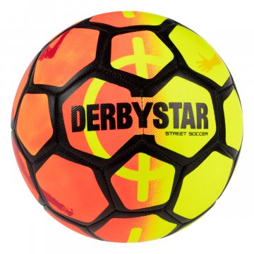 Derbystar Street Soccer Fußball, orange/gelb/schwarz