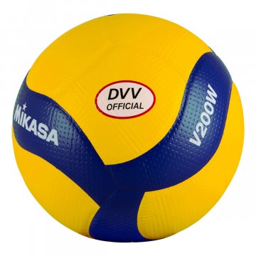 Mikasa V200W DVV Volleyball, gelb/blau