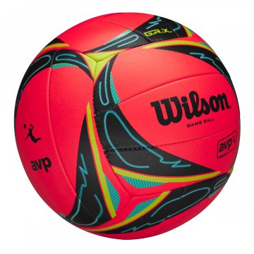 Wilson AVP Grass Official Beachvolleyball, rot/schwarz