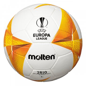 Molten F5U2810 Replica UEFA EL Fußball, weiß/orange/schwarz