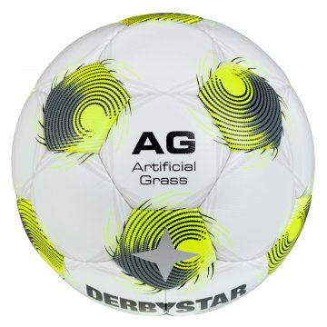Derbystar Brillant TT AG v25 Fußball, weiß/gelb/grau