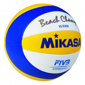 Mikasa Beach Champ VLS 300 DVV Beachvolleyball, gelb/blau/weiß