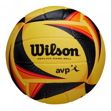 Wilson AVP OPTX Replica Beachvolleyball, gelb/schwarz/rot