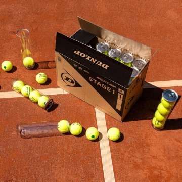 Dunlop Stage 1 Green Tennisbälle, 18x 4er Dose, gelb