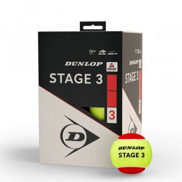 Dunlop Stage 3 Tennisbälle, 12er Box, gelb/rot