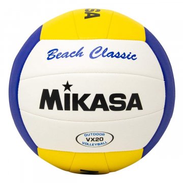 Mikasa Beach Classic VX 20 Beachvolleyball, gelb/blau/weiß