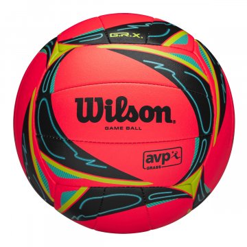Wilson AVP Grass Official Beachvolleyball, rot/schwarz