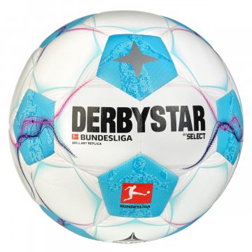 Derbystar Bundesliga Brillant Replica v24 Fußball, weiß/blau