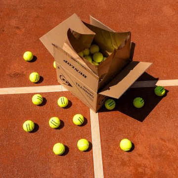 Dunlop Training Tennisbälle, 72er Ballbox, gelb