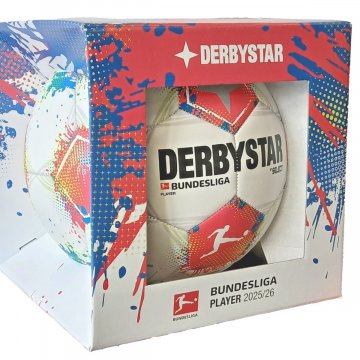 Derbystar Bundesliga Player v25 Fußball, Box, weiß/blau/rot