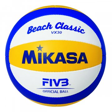 Mikasa Beach Classic VX 30 Beachvolleyball, gelb/blau/weiß