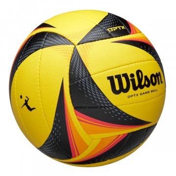 Wilson OPTX FIVB Game Beachvolleyball, gelb/schwarz/rot