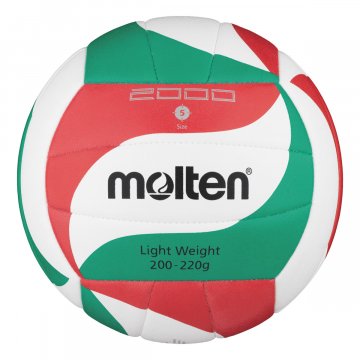 Molten V5M2000 Light Volleyball, weiß/grün/rot