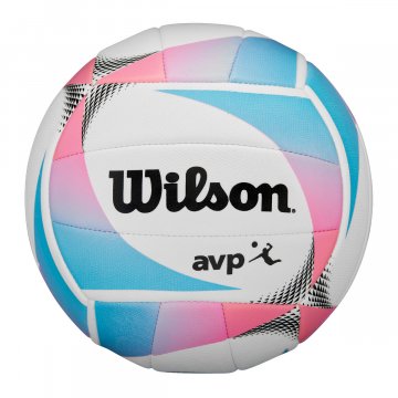 Wilson AVP OPTX Replica Kaleidoscope Beachvolleyball, weiß/blau/rot