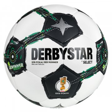 Derbystar DFB-Pokal Brillant Replica v25 Fußball, weiß/schwarz/grün
