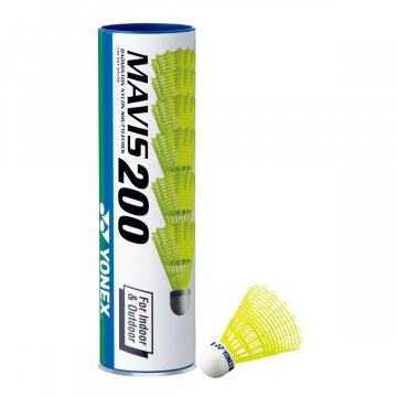 YONEX Mavis 200 Nylon Badmintonbälle, 6er Dose, gelb