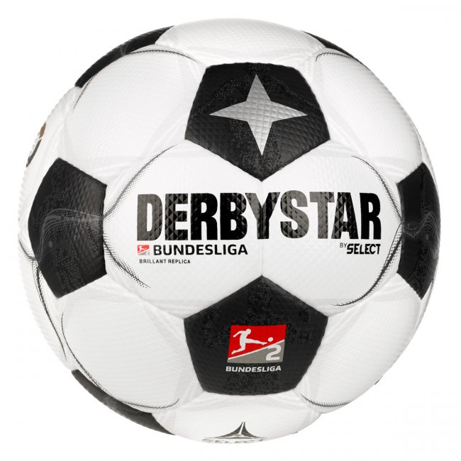 Derbystar 2. Bundesliga Brillant Replica Classic v24 Fußball, weiß/schwarz