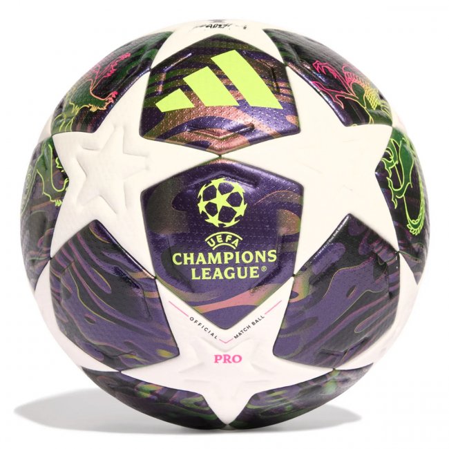 adidas UCL Final Pro 25/26 Fußball, violett/weiß/gelb