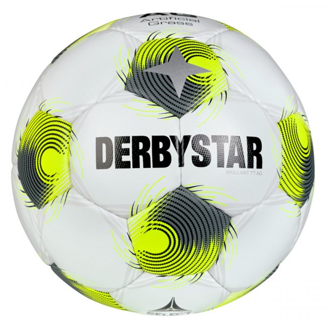 Derbystar Brillant TT AG v25 Fußball, weiß/gelb/grau