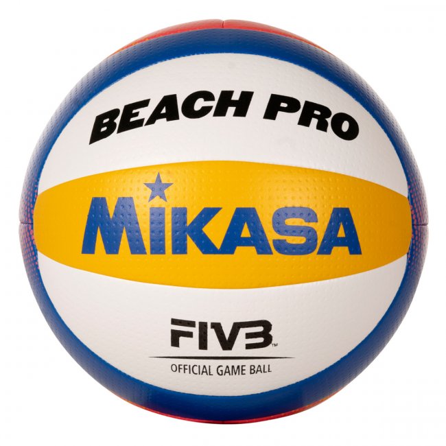 Mikasa Beach Pro BV550C Beachvolleyball, weiß/gelb/blau/rot