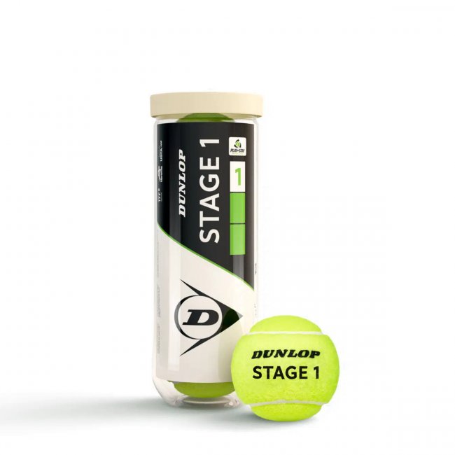 Dunlop Stage 1 Green Tennisbälle, 3er Dose, gelb