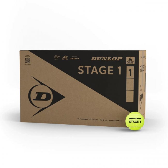 Dunlop Stage 1 Green Tennisbälle, 18x 4er Dose, gelb