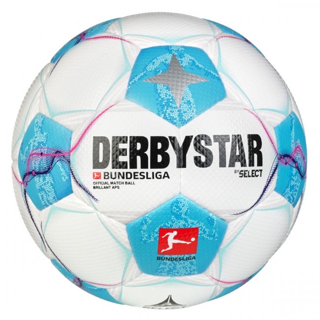 Derbystar Bundesliga Brillant APS v24 Fußball, weiß/blau