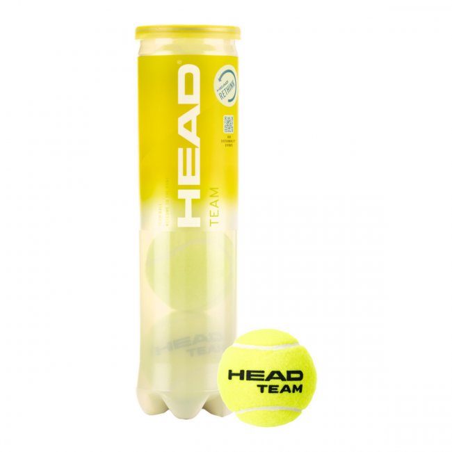 HEAD Team Tennisbälle, 4er Dose, gelb