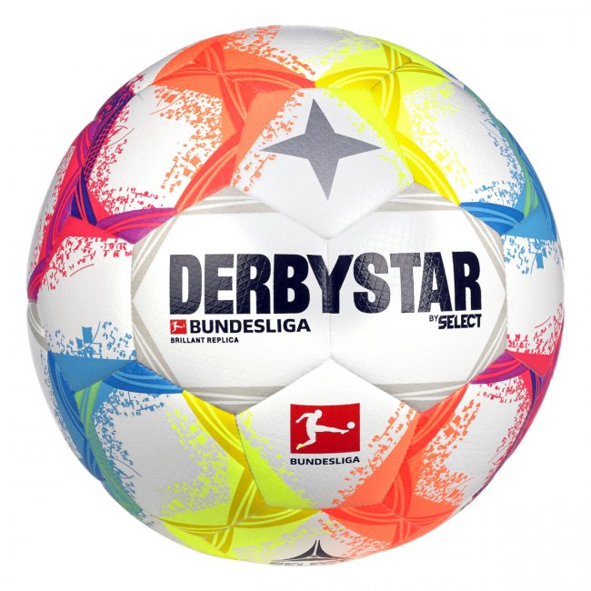 Derbystar Bundesliga Brillant Replica v22 Fußball, weiß/bunt