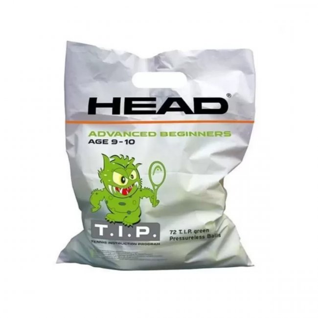 HEAD TIP Green Stage 1 Tennisbälle, 72er Polybag, gelb