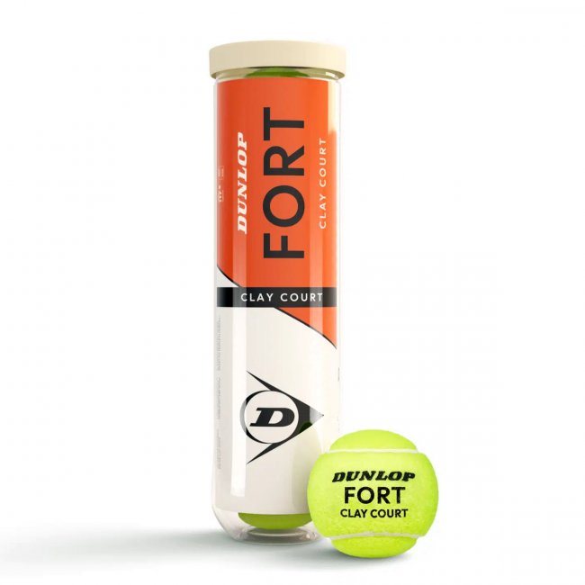 Dunlop Fort Clay Court Tennisbälle, 4er Dose, gelb