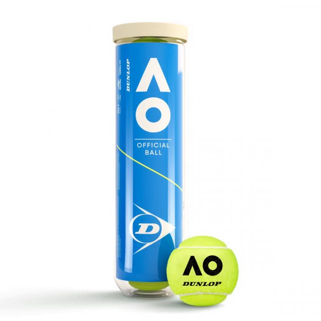 Dunlop Australian Open Tennisbälle, 4er Dose, gelb