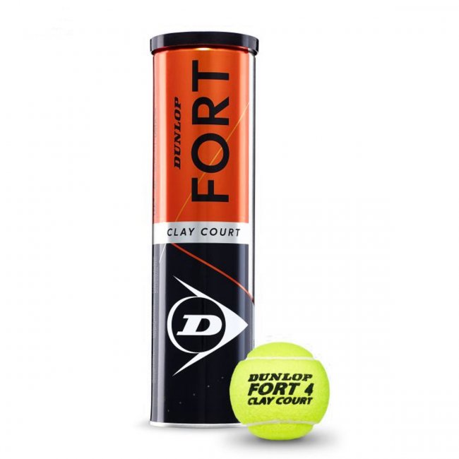 Dunlop Fort Clay Court Tennisbälle, 4er Dose, gelb