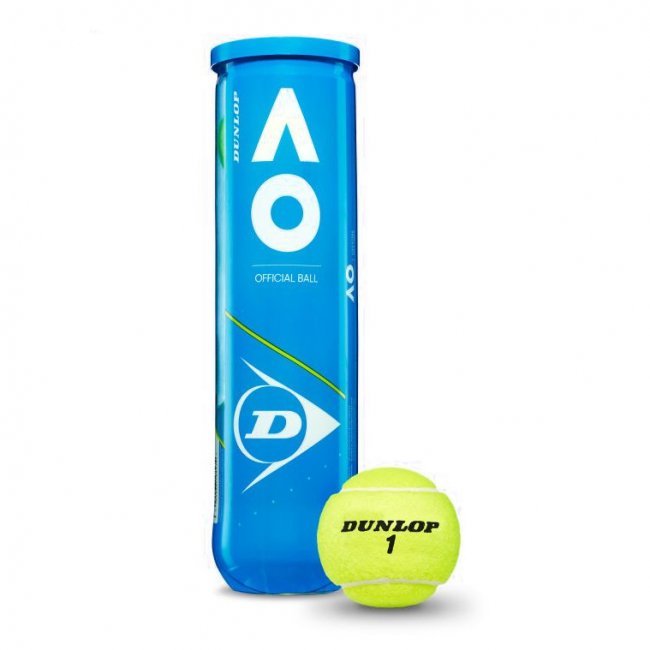 Dunlop Australian Open Tennisbälle, 4er Dose, gelb