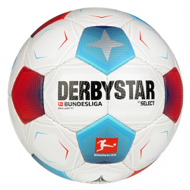 Derbystar Bundesliga Brillant TT v23 Fußball, weiß/rot/blau