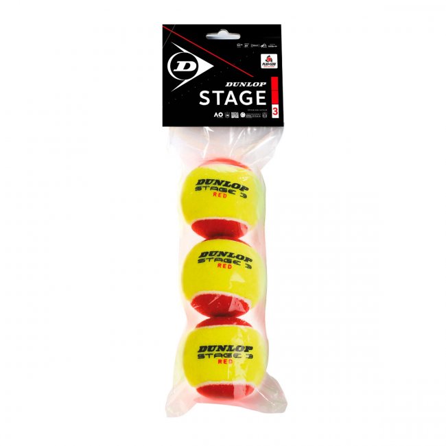 Dunlop Stage 3 Tennisbälle, 3er Pack, gelb