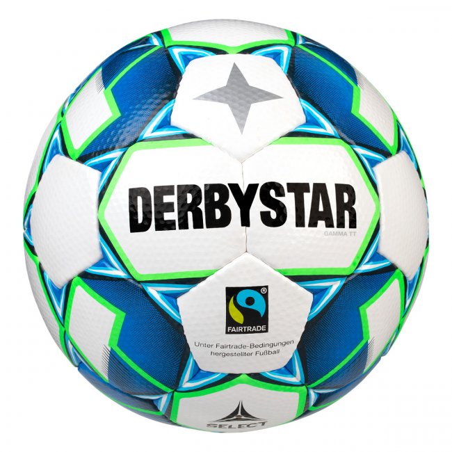 Derbystar Gamma TT Fußball, weiß/blau/grün