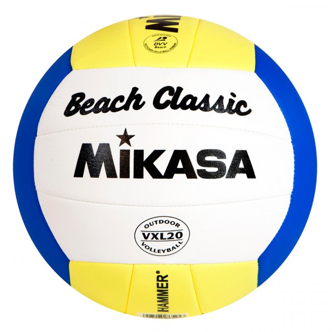 Mikasa Beach Classic VXL 20 Beachvolleyball, gelb/blau/weiß